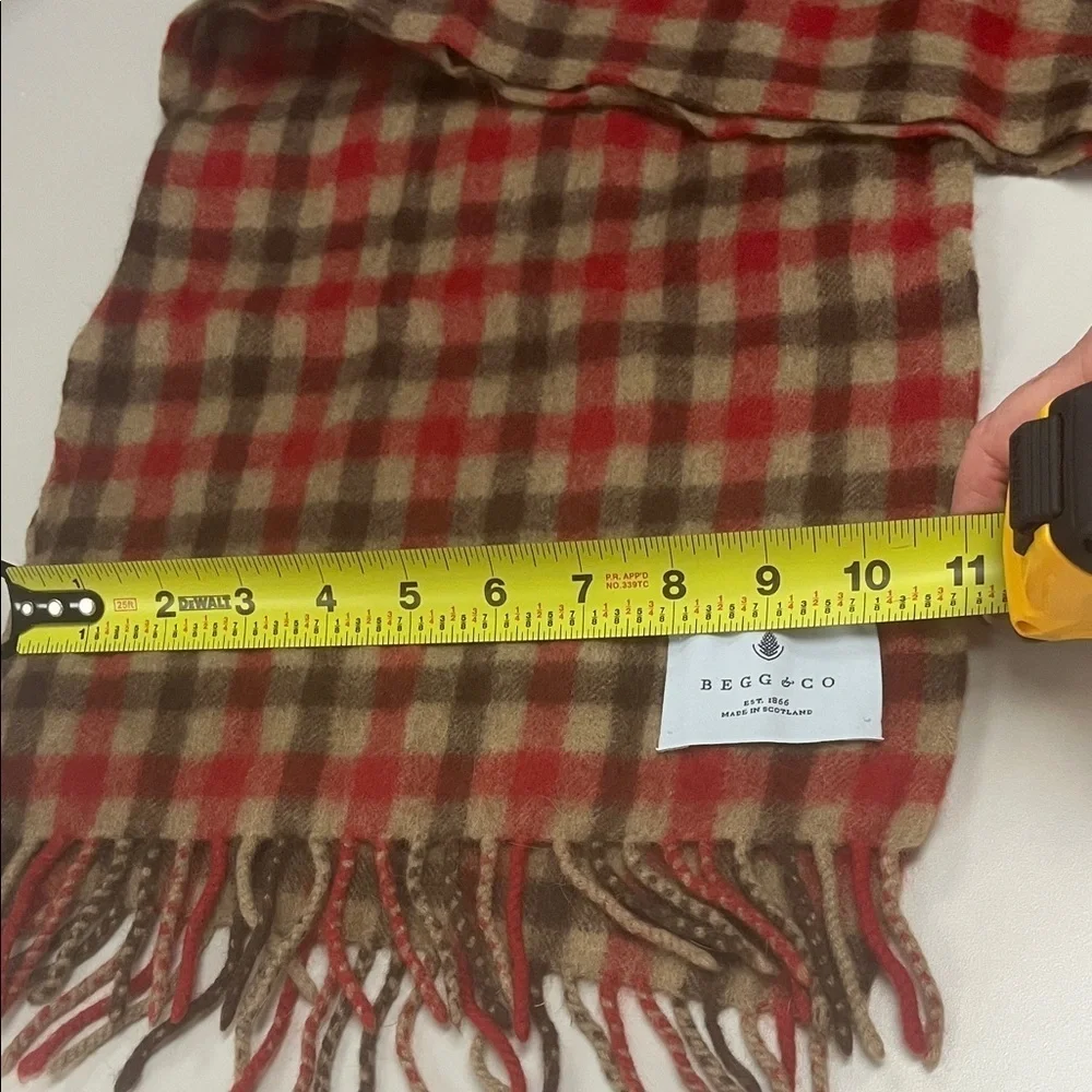 BEGG & Co. Plaid Red and Brown Men's Scarf
